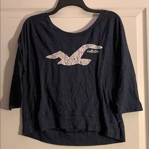 Navy Quarter Sleeve Hollister Top